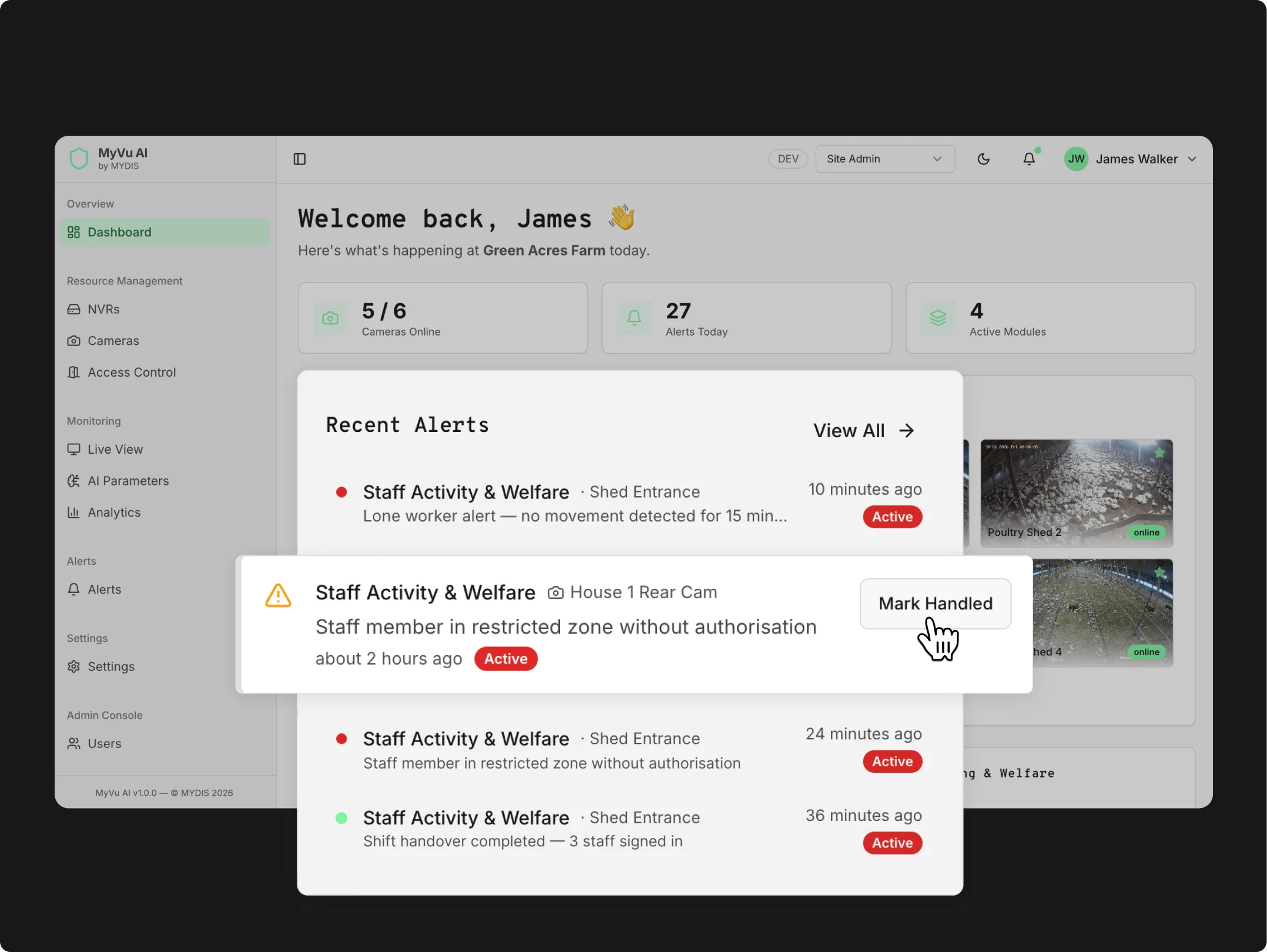 Activity Dashboard & Alerts
